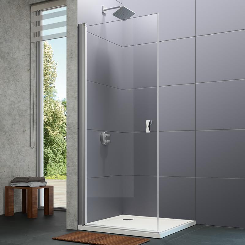 dušas durvis Design pure, 500-1100 mm, h=1400-2000, hroms/caurspīdīgs stikls